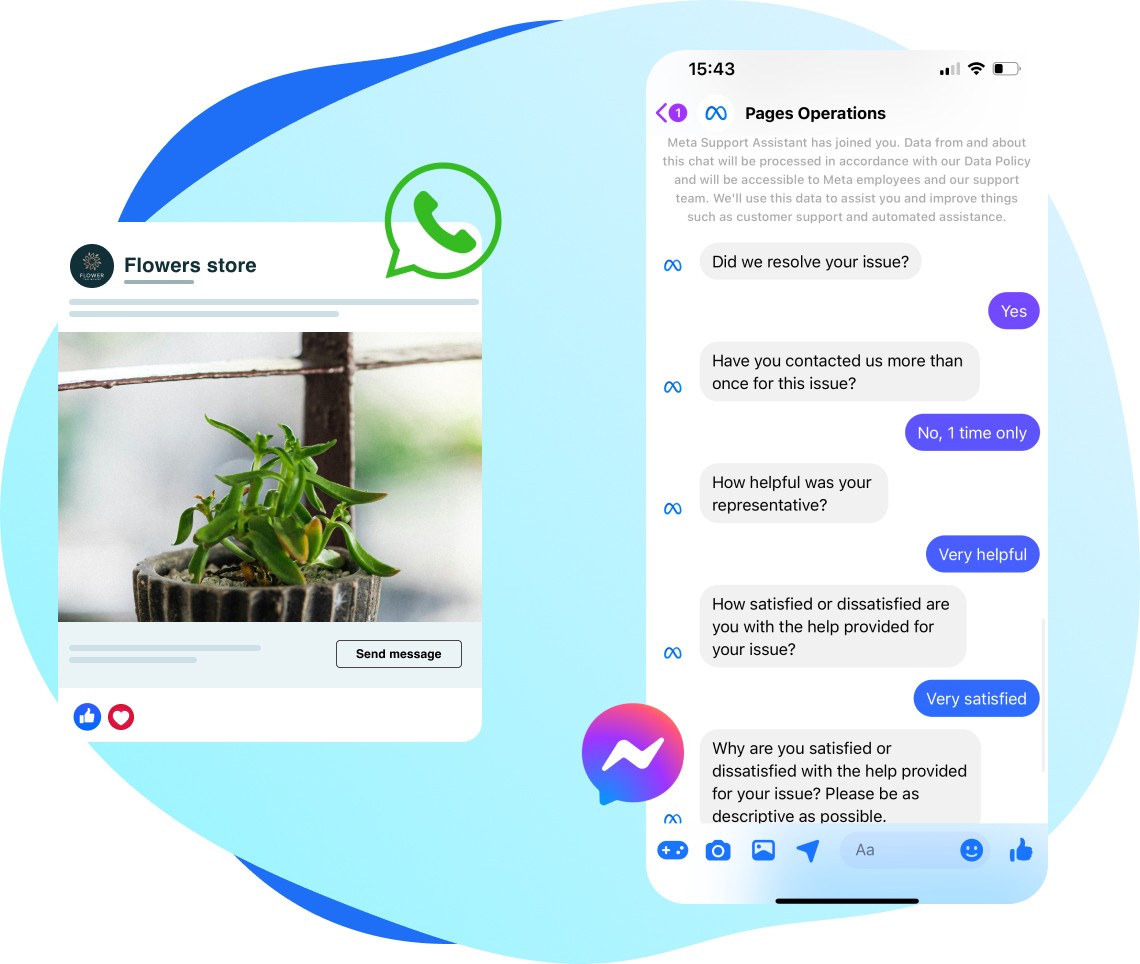 Using Facebook Messenger or WhatsApp